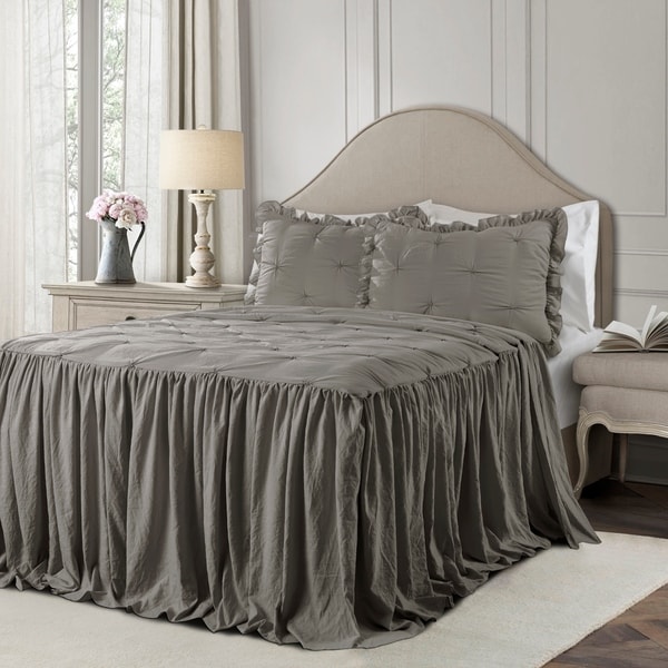 The Gray Barn Lazy Acres Pintuck Ruffle Skirt Bedspread Set. Opens flyout.