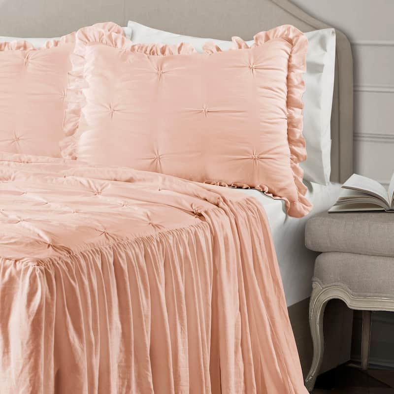 The Gray Barn Lazy Acres Pintuck Ruffle Skirt Bedspread Set