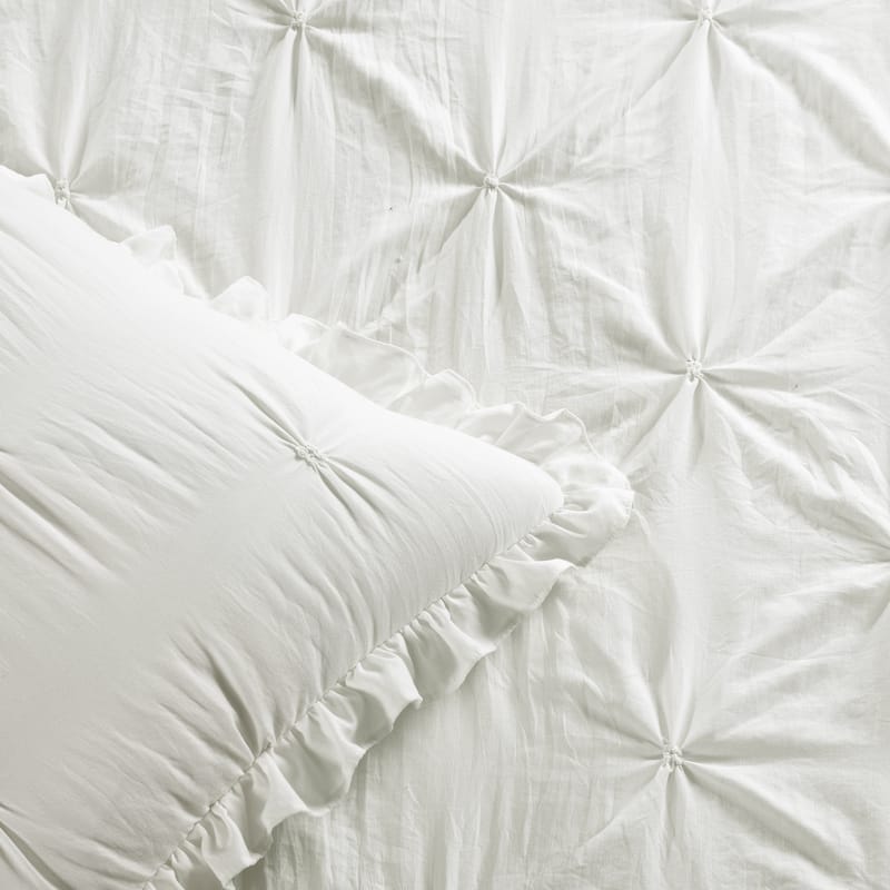 The Gray Barn Lazy Acres Pintuck Ruffle Skirt Bedspread Set