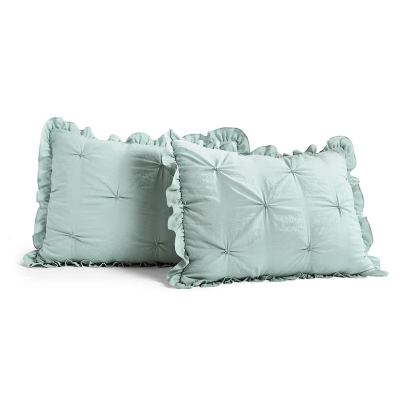The Gray Barn Lazy Acres Pintuck Ruffle Skirt Bedspread Set