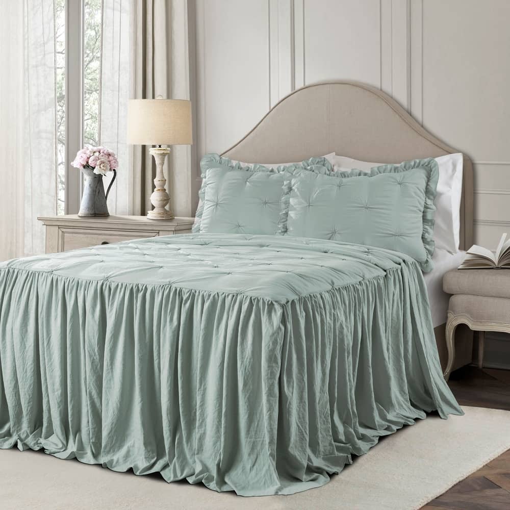 The Gray Barn Lazy Acres Pintuck Ruffle Skirt Bedspread Set