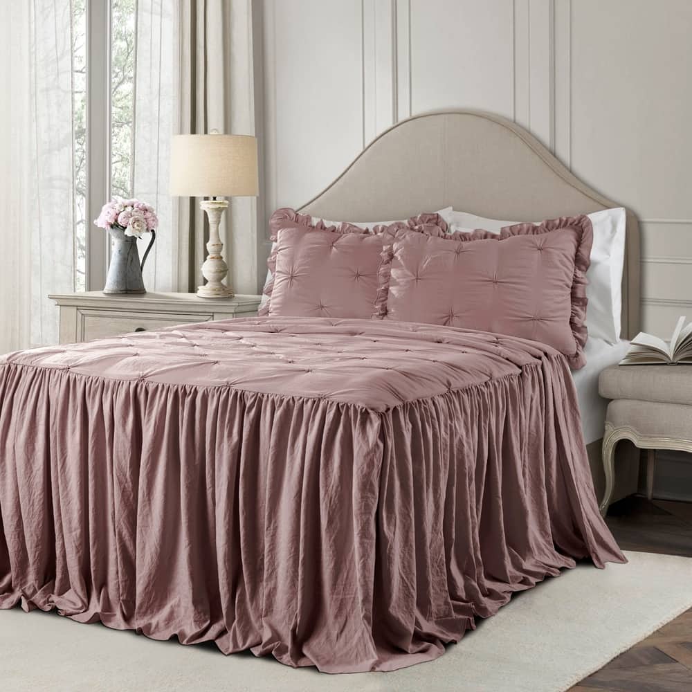 The Gray Barn Lazy Acres Pintuck Ruffle Skirt Bedspread Set