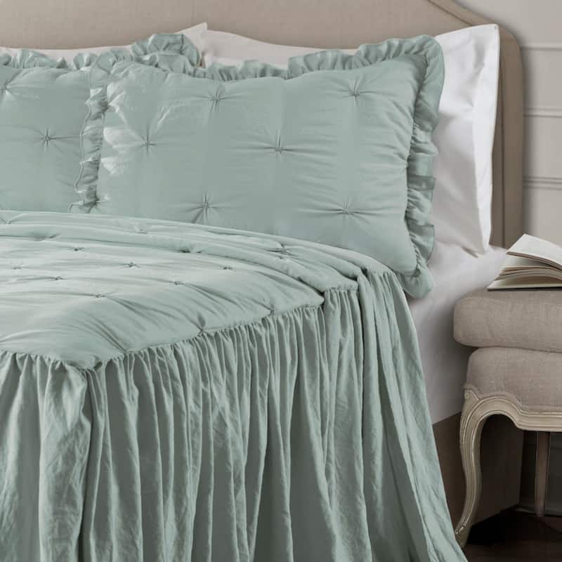 The Gray Barn Lazy Acres Pintuck Ruffle Skirt Bedspread Set