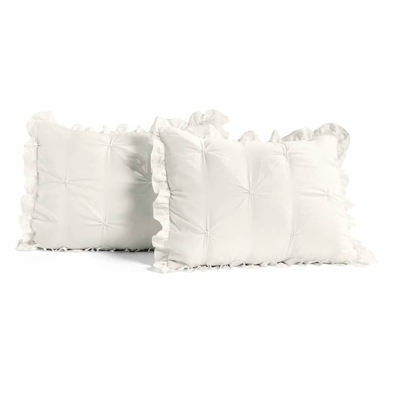 The Gray Barn Lazy Acres Pintuck Ruffle Skirt Bedspread Set