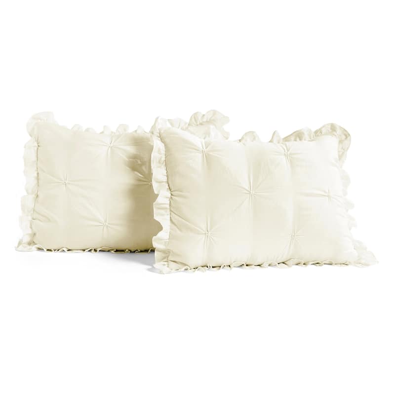 The Gray Barn Lazy Acres Pintuck Ruffle Skirt Bedspread Set