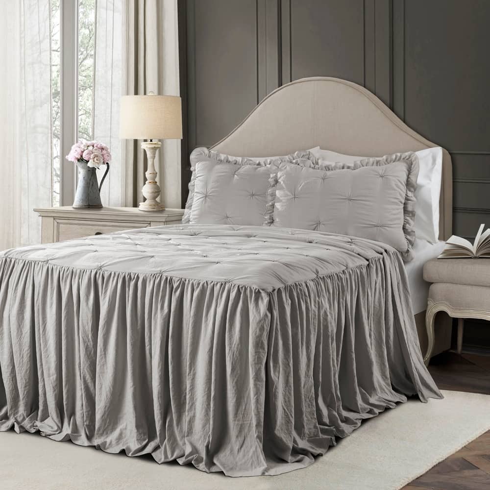 The Gray Barn Lazy Acres Pintuck Ruffle Skirt Bedspread Set