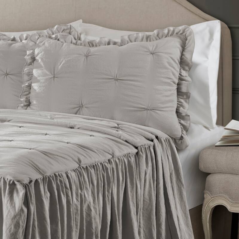 The Gray Barn Lazy Acres Pintuck Ruffle Skirt Bedspread Set