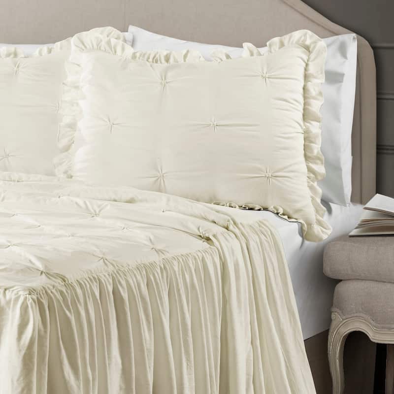 The Gray Barn Lazy Acres Pintuck Ruffle Skirt Bedspread Set