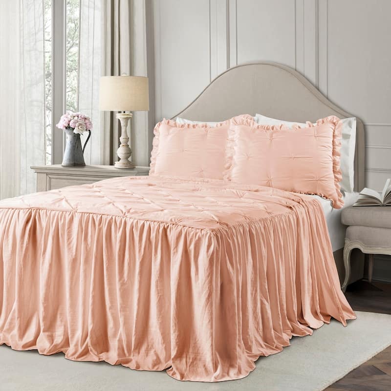 The Gray Barn Lazy Acres Pintuck Ruffle Skirt Bedspread Set