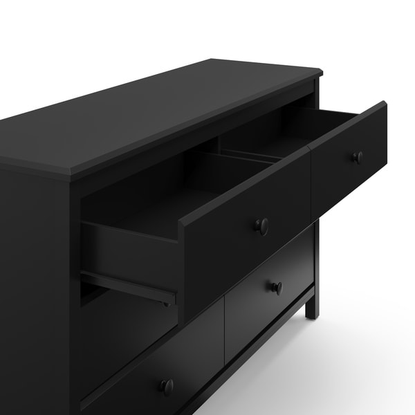 Coordinates with Any Kids Bedroom or Baby Nursery Espresso 6 Spacious Drawers with Handles Storkcaft Alpine 6 Drawer Dresser Stylish Storage Dresser Chest for Bedroom