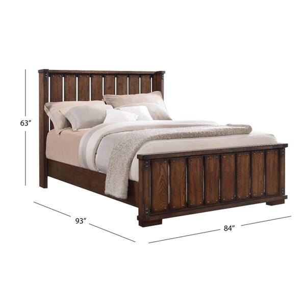 Shop Abbyson Kingsley Vintage Oak Wood 6 Piece Bedroom Set