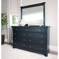 Abbyson Hendrick Distressed Black Solid Wood 9 Drawer Dresser and/ or Mirror