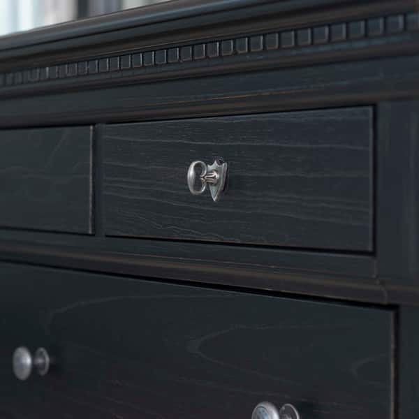 Shop Abbyson Hendrick Distressed Black Solid Wood 9 Drawer Dresser