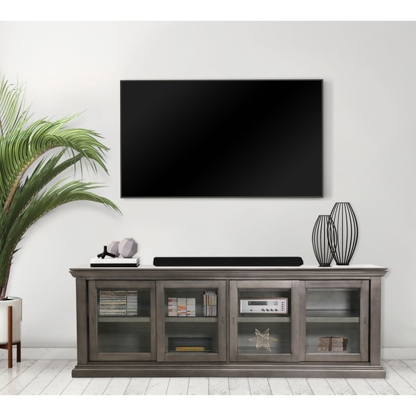 Shop Abbyson Zane Wood Media Console 80 Inch On Sale Overstock