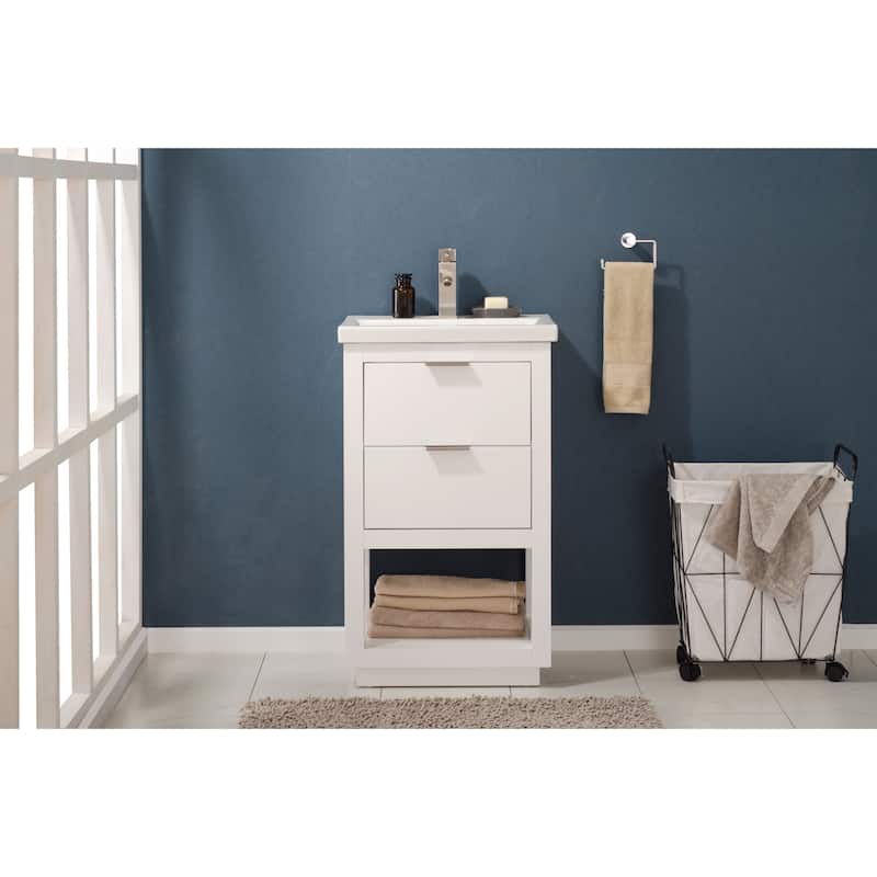 Klein 20" Single Sink Vanity in White