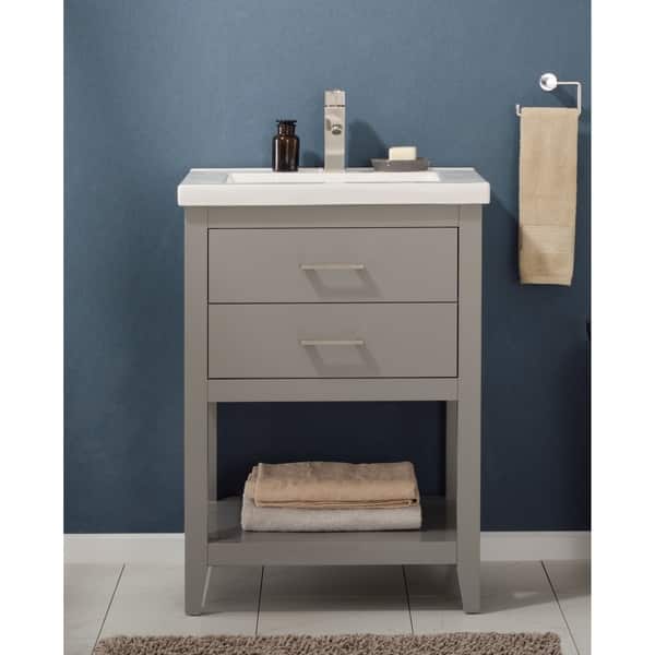 Design Element Cara 24" Single Sink Vanity In Gray Overstock 28077652