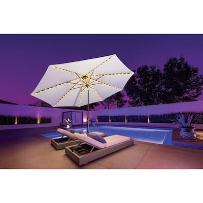 SimplyShade Lanai Pro 9' Octagon Auto Tilt Umbrella with Starlights