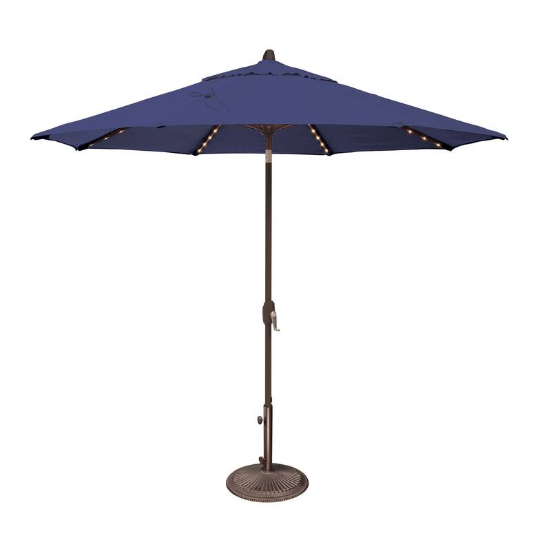 SimplyShade Lanai Pro 9' Octagon Auto Tilt Umbrella with Starlights - Blue Sky - Olefin Canopy
