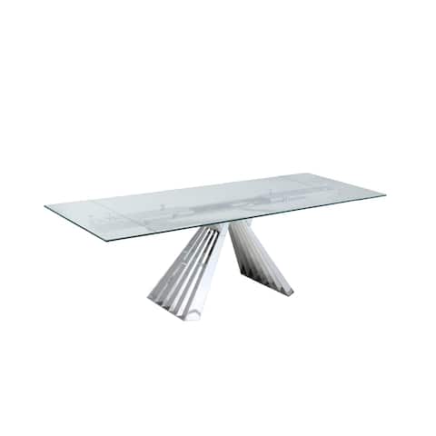 Somette Domino Dining Table - Silver - N/A