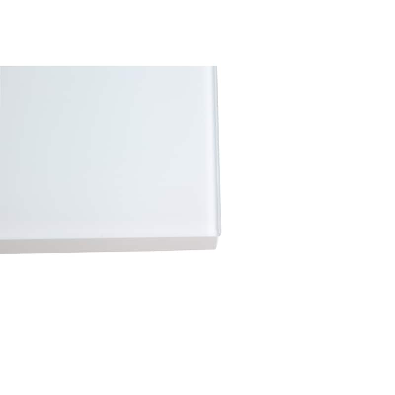 Somette Welma White Glass Top Dining Table - 32" x 47"