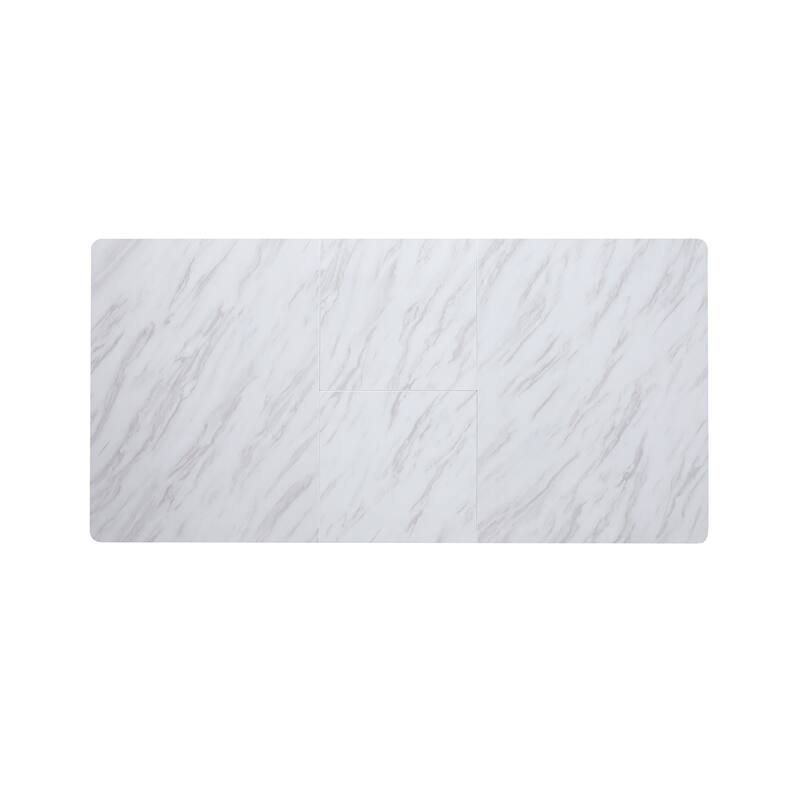 Somette Amelia White Marbleized Counter Table - Silver