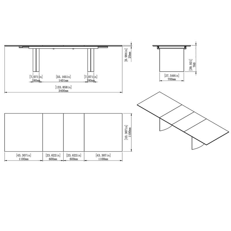 Somette Monica Gloss White Dining Table