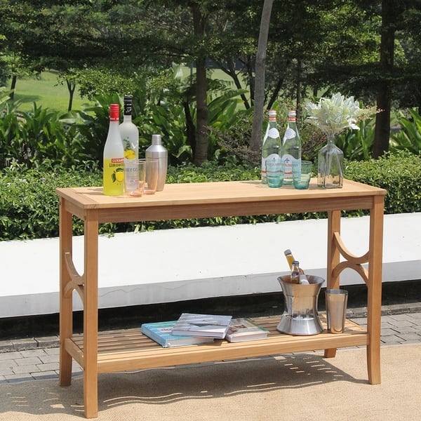 Lowell Teak Patio Console Table By Havenside Home On Lowell Teak Patio Console Table By