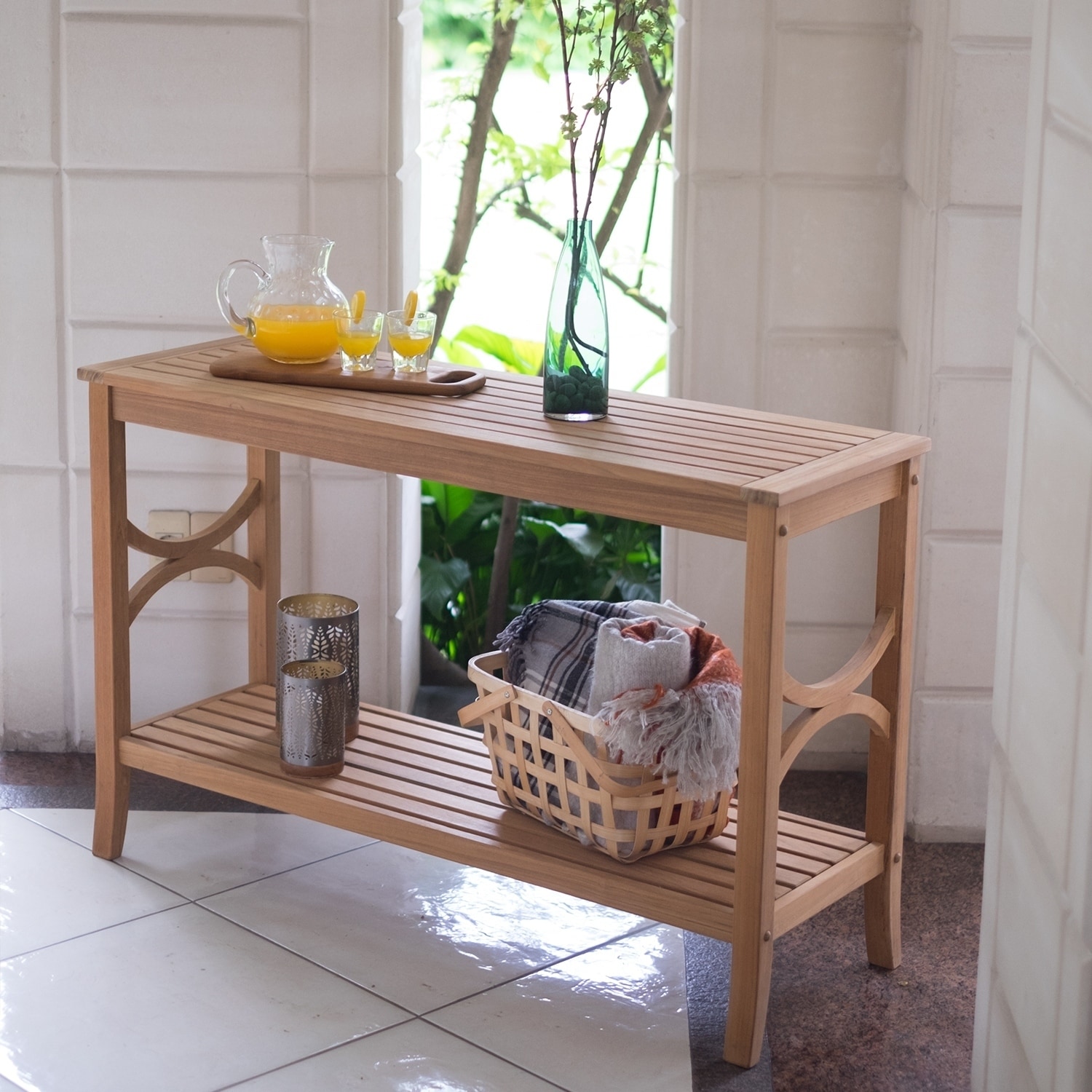 Lowell Teak Patio Console Table By Havenside Home Lowell Teak Patio Console Table By