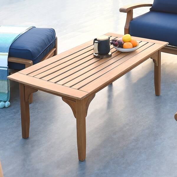 Shop Havenside Home Leon Teak Patio Coffee Table Free Shipping