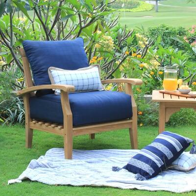 Leon Teak Plantation Teak Patio Lounge Chair with Cushion