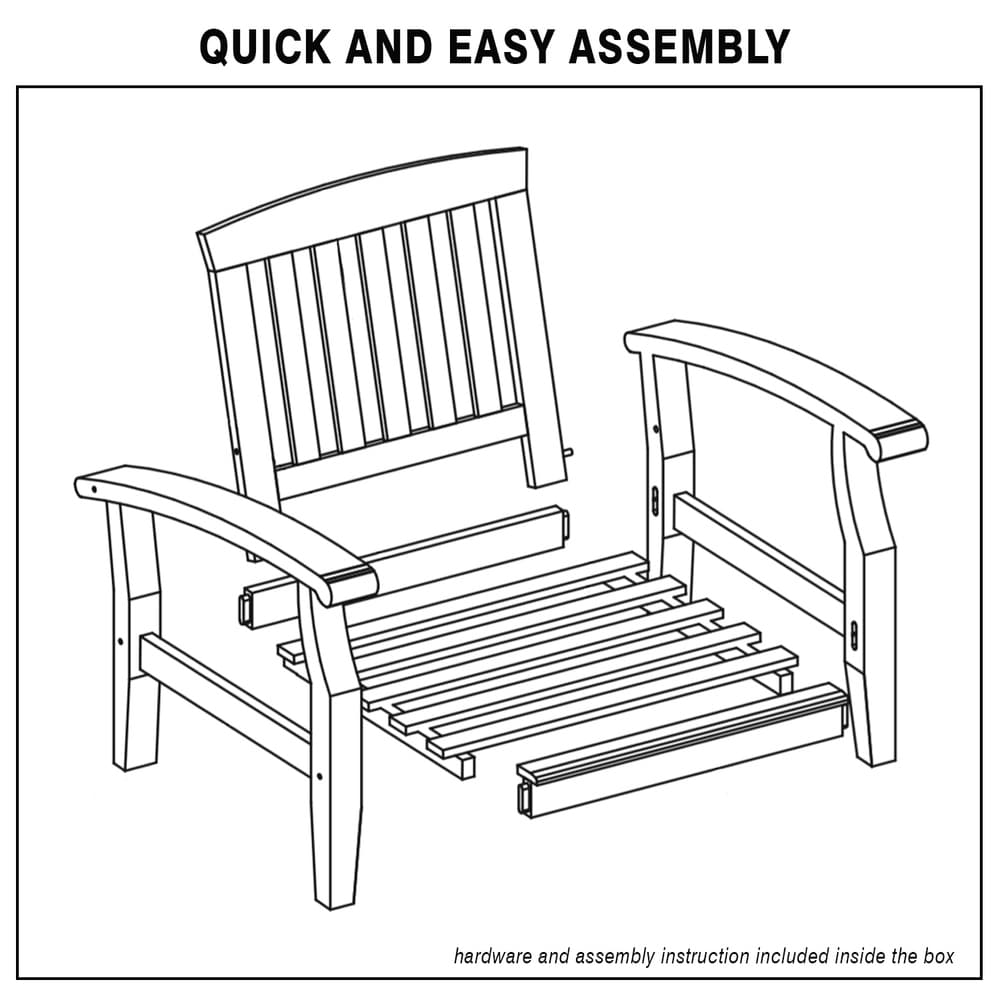 Cambridge Casual Leon Teak Patio Lounge Chair with Cushion