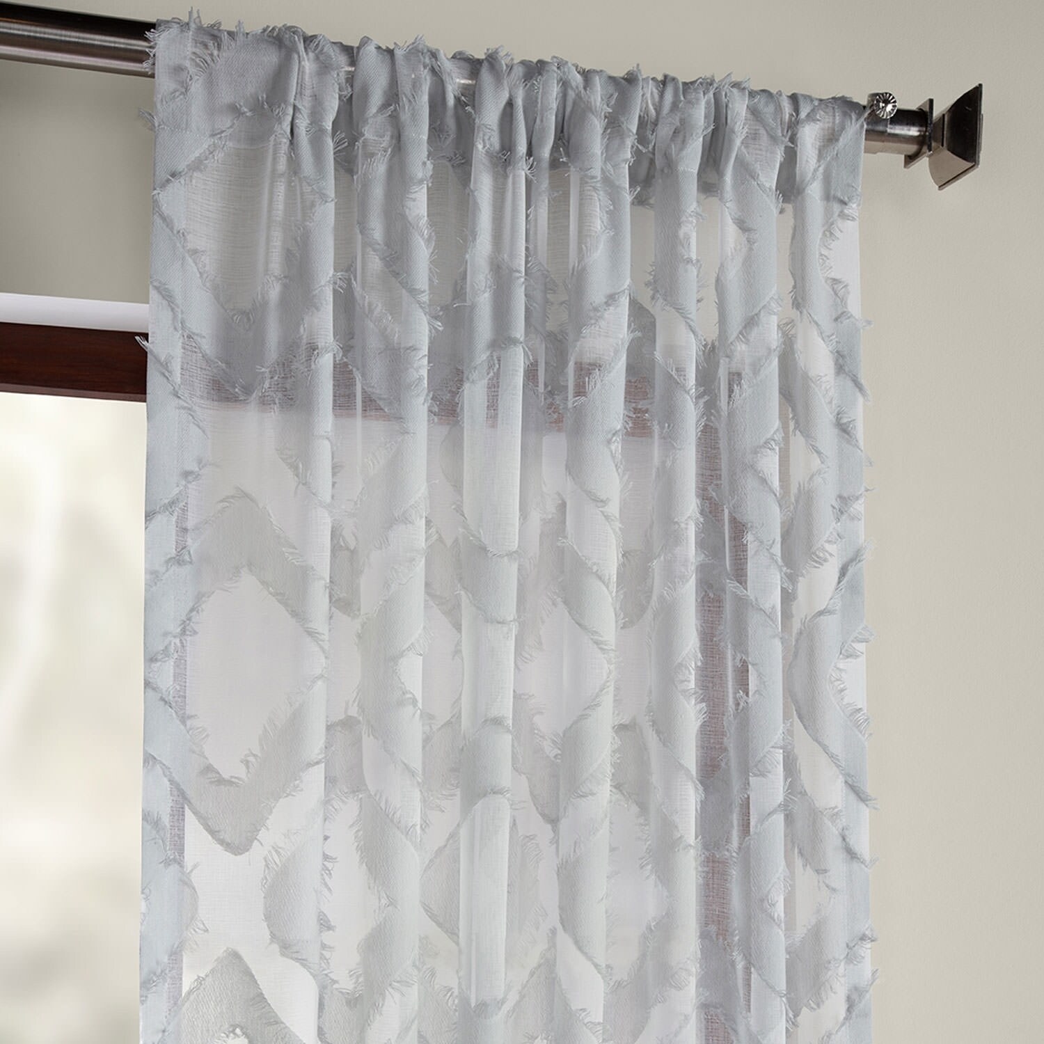 Shop Exclusive Fabrics Capella Patterned Linen Sheer Curtain On