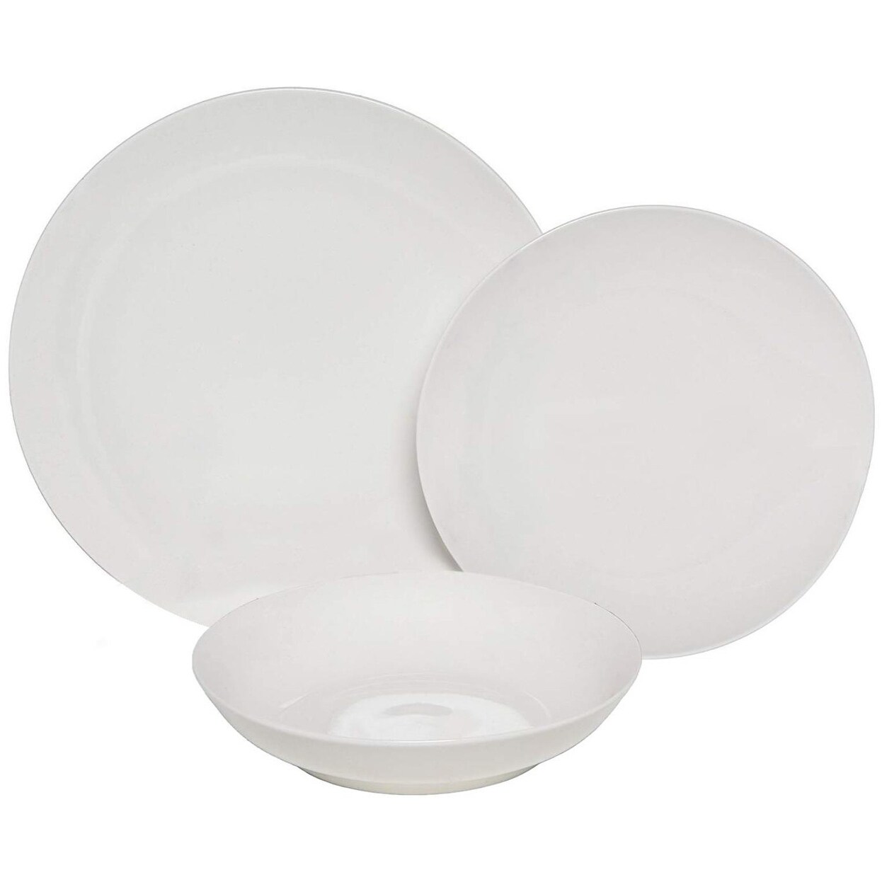 Melange Coupe 36-Pcs Porcelain Dinnerware Set (White), Service for