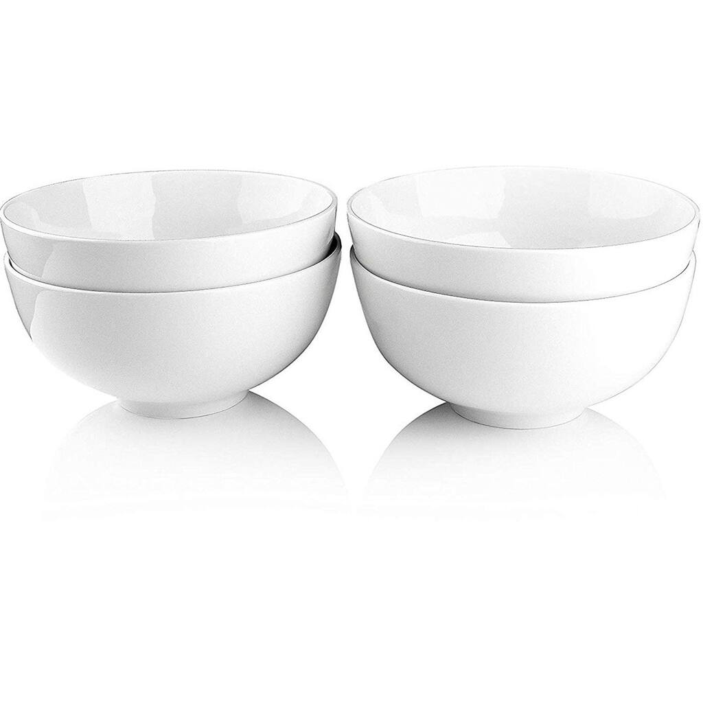 Melange Coupe 24-Pcs Porcelain Soup Bowl Set (White), Service for 24,Soup Bowl (24 Each)