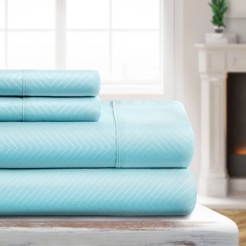 Luxury Ultra Soft Chevron Sheet Set by Simply Soft - King - Sky Blue