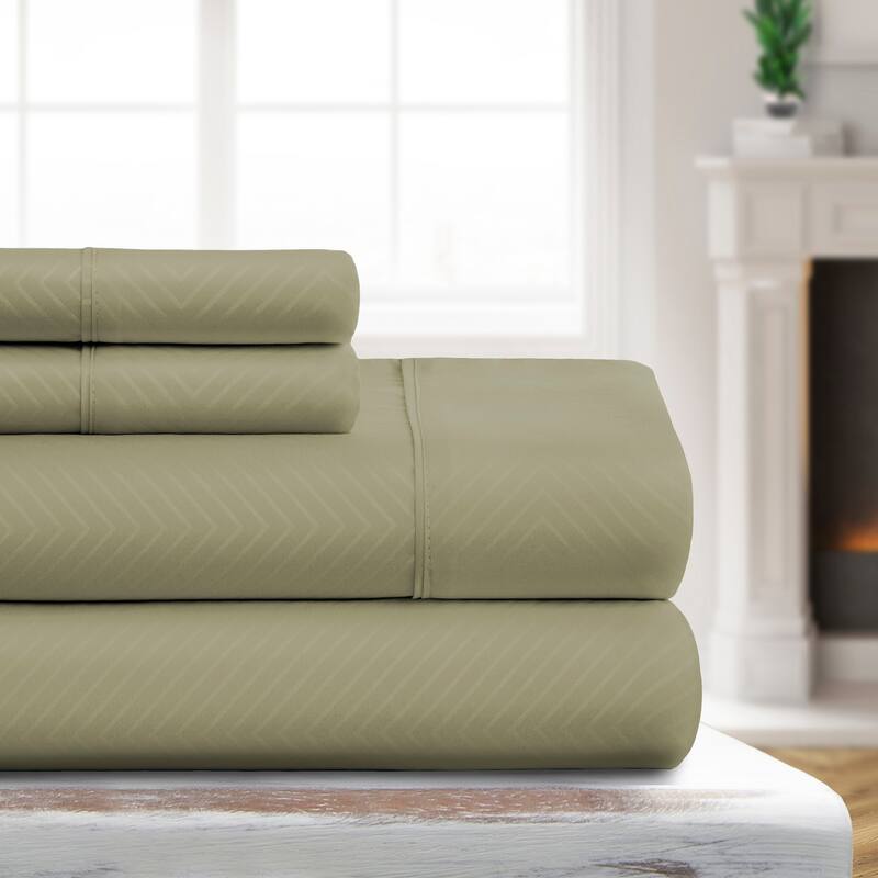 Luxury Ultra Soft Chevron Sheet Set by Simply Soft - Twin - Herbal Sage