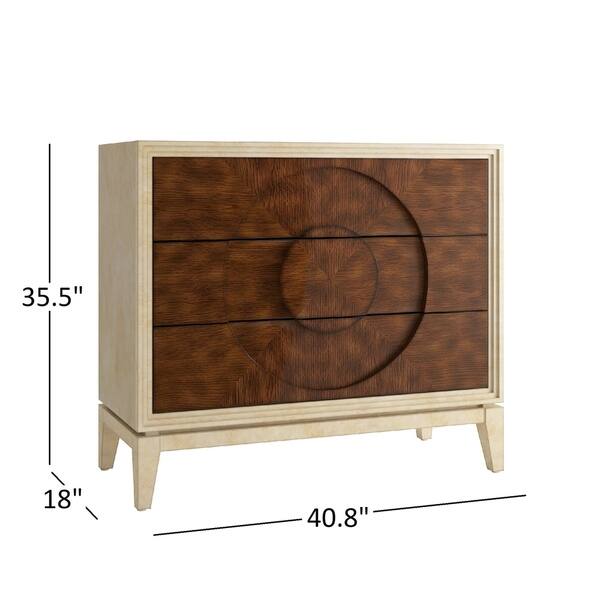 Shop Strick Bolton Kaikei 2 Tone Silver Mahogany 3 Drawer Chest
