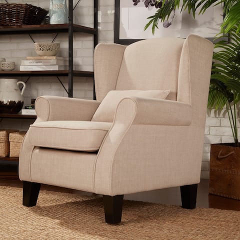 Hayes Ii Wingback Linen Chair With Pillow By Inspire Q Classic Hayes Ii Wingback Linen Chair With Pillow By Inspire Q Classic