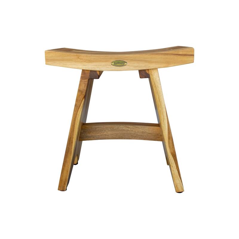 EcoDecors Serenity EarthyTeak 18" Teak Wood Shower Bench