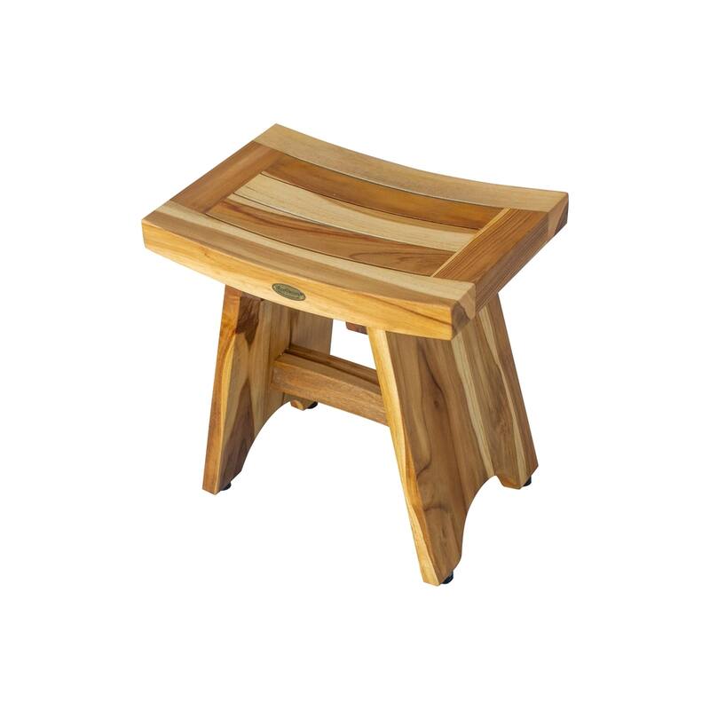EcoDecors Serenity EarthyTeak 18" Teak Wood Shower Bench