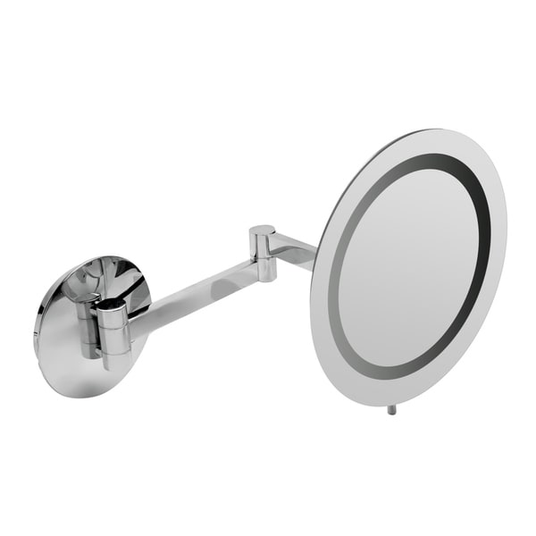 ALFI brand ABM9WLED-PC Polished Chrome Wall Mount Round 9" 5x Magnifying Cosmetic Mirror with Light - Grey. Opens flyout.