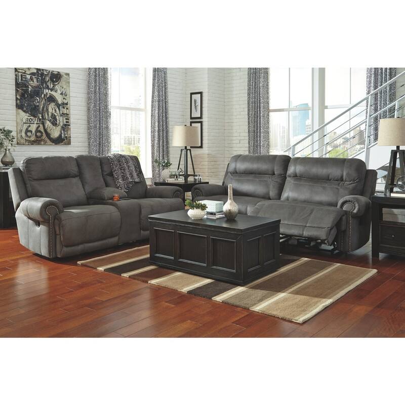 Signature Design by Ashley Austere Gray 2-Seat Reclining Sofa