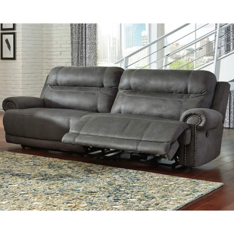 Signature Design by Ashley Austere Gray 2-Seat Reclining Sofa