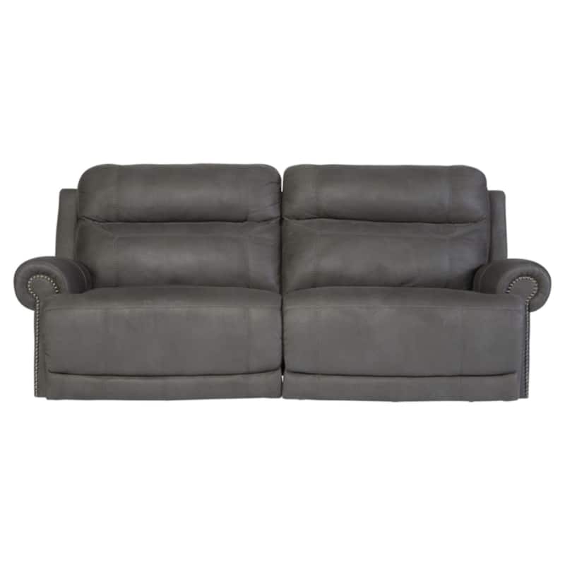 Signature Design by Ashley Austere Gray 2-Seat Reclining Sofa - Grey