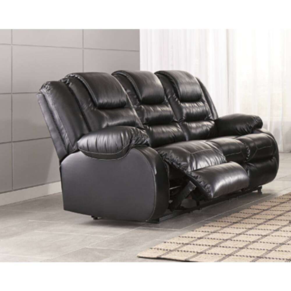 Signature Design by Ashley Vacherie Black Reclining Sofa - 87" W x 40" D x 42" H