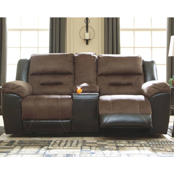 Earhart Chestnut Double Reclining Loveseat with Console N/A Bed