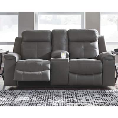 Jesolo Dark Gray Double Rec Loveseat with Console