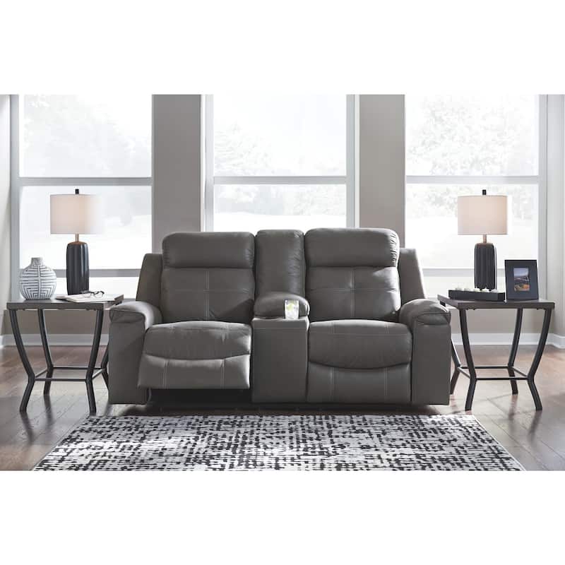 Jesolo Dark Gray Double Rec Loveseat with Console