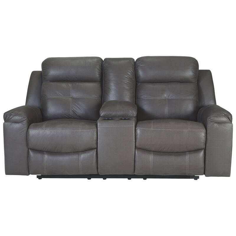 Jesolo Dark Gray Double Rec Loveseat with Console
