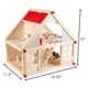 preview thumbnail 2 of 6, Dollhouse for Kids- Classic Pretend Play 2 Story Wood Playset with Furniture Accessories and Dolls by Hey! Play!